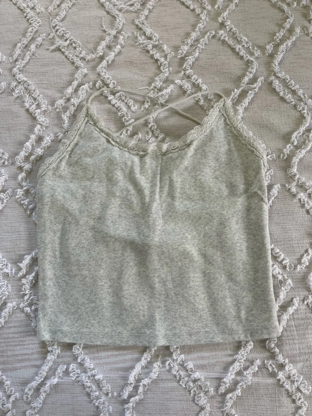 American Eagle Gray Cropped Tank Top - Picture 3 of 8
